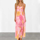 Elara Floral Maxi Dress - Pink Print
