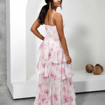 Ember Layered Chiffon Maxi Dress - Pink Floral