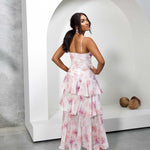 Ember Layered Chiffon Maxi Dress - Pink Floral