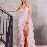 Esme Ruffle Gown - Pink