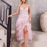 Esme Ruffle Gown - Pink