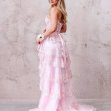 Esme Ruffle Gown - Pink