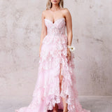 Esme Ruffle Gown - Pink