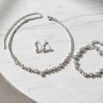 Essence Jewellery Set Silver Necklace Earrings Bracelet