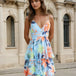 Evangeline Floral Maxi Dress Blue Print Front