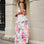 Evangeline Floral Maxi Dress White Print Back