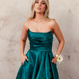 Paola Strapless Gown - Emerald