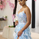 Felicia Ruffle Gown - Pale Blue