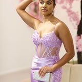 Florencia Satin Corset Gown - Lilac