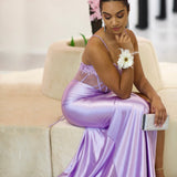 Florencia Satin Corset Gown - Lilac