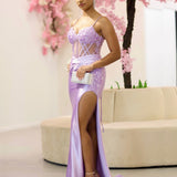 Florencia Satin Corset Gown - Lilac