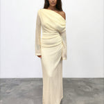 Ginnie Knit Long Sleeve Maxi Dress Cream