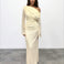 Ginnie Knit Long Sleeve Maxi Dress Cream