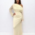 Ginnie Knit Long Sleeve Maxi Dress Cream Front 2