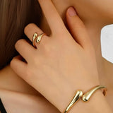 Honey Bangle Bracelet and Ring Set Gold