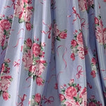 Donatella Satin Corset Gown Pale Blue Floral Fabric