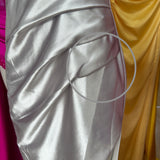 Valentina Strapless Satin Gown - Silver - SAMPLE