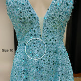 Paige Sequin Gown - Aqua Blue [SAMPLE]