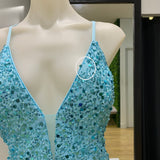 Paige Sequin Gown - Aqua Blue [SAMPLE]