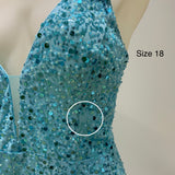 Paige Sequin Gown - Aqua Blue [SAMPLE]