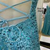 Paige Sequin Gown - Aqua Blue [SAMPLE]