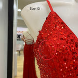 Paige Sequin Gown - Red [SAMPLE]