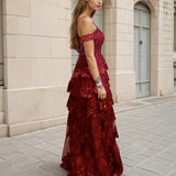 Suki Corset Layered Gown - Red
