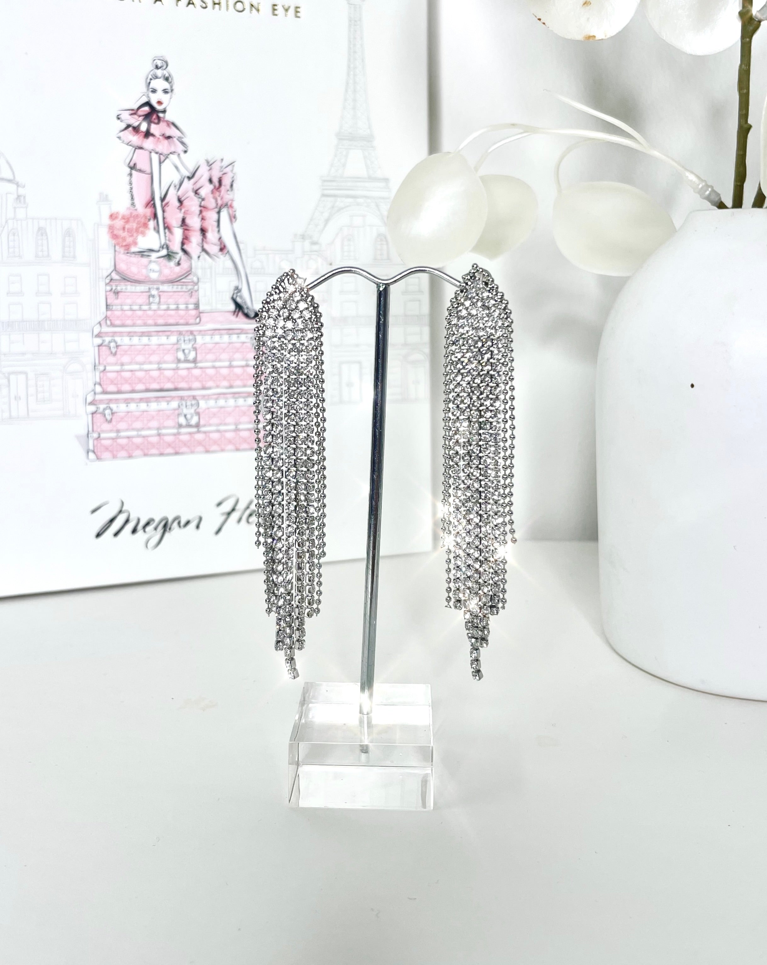 Adela Diamond Earrings - Silver