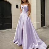 Isabelle Strapless Bow Gown - Lavender