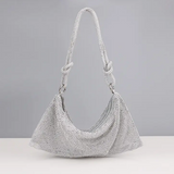 Paris Rhinestone Mesh Bag - Silver