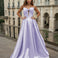 Isabelle Mikado Gown Strapless Bow Lilac Front