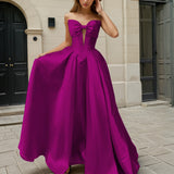 Isabelle Strapless Bow Gown - Magenta