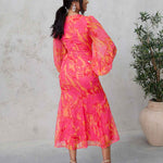 Isadora Maxi Dress - Pink Print