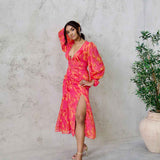 Isadora Maxi Dress - Pink Print