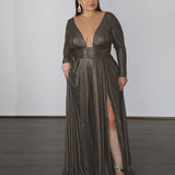 Kylie Stretch Shimmer Gown - Copper