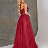 Lilla Corset Tulle Gown - Ruby