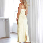 Maria Satin Maxi Dress - Yellow