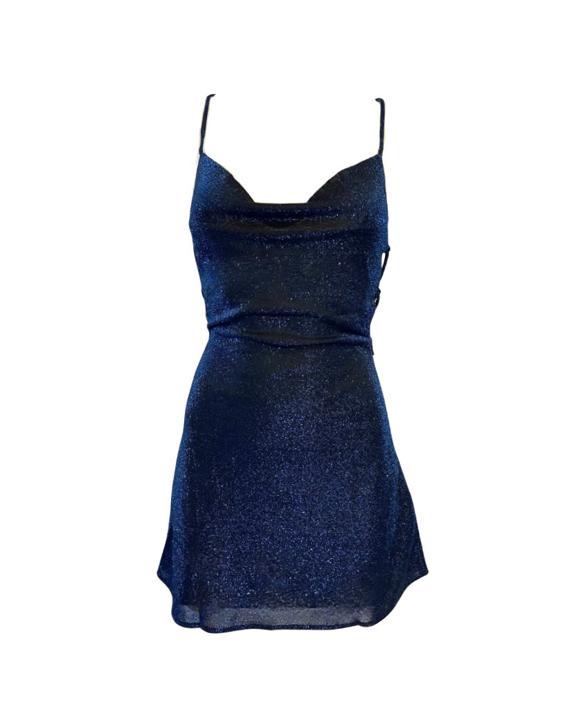 Mischa Glitter Mini Dress - Navy