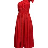 Angelina One Shoulder Maxi Dress - Red