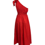 Angelina One Shoulder Maxi Dress - Red