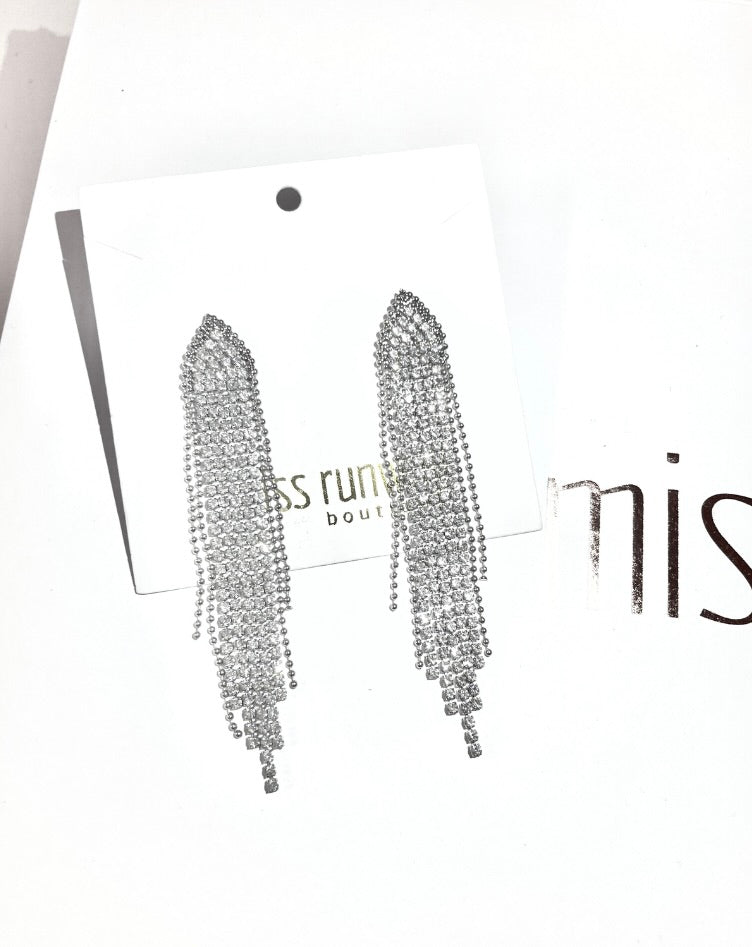 Adela Diamond Earrings - Silver