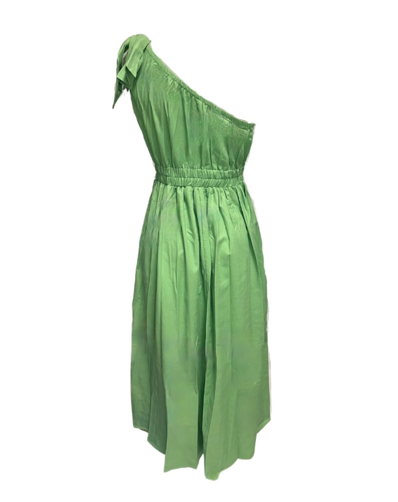 Angelina One Shoulder Maxi Dress - Green