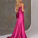 Marleen Corset Satin Gown - Hot Pink