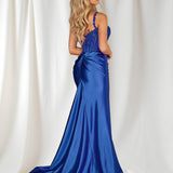 Marleen Corset Satin Gown - Cobalt