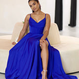 Marlia Corset Satin Gown - Royal Blue