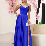 Marlia Corset Satin Gown - Royal Blue