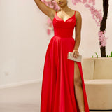 Marlia Corset Satin Gown - Red