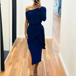 Merlow Glitter Midi Dress - Navy