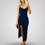 Mischa Glitter Midi Dress - Navy