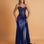 Morgana Corset Gown Navy Front